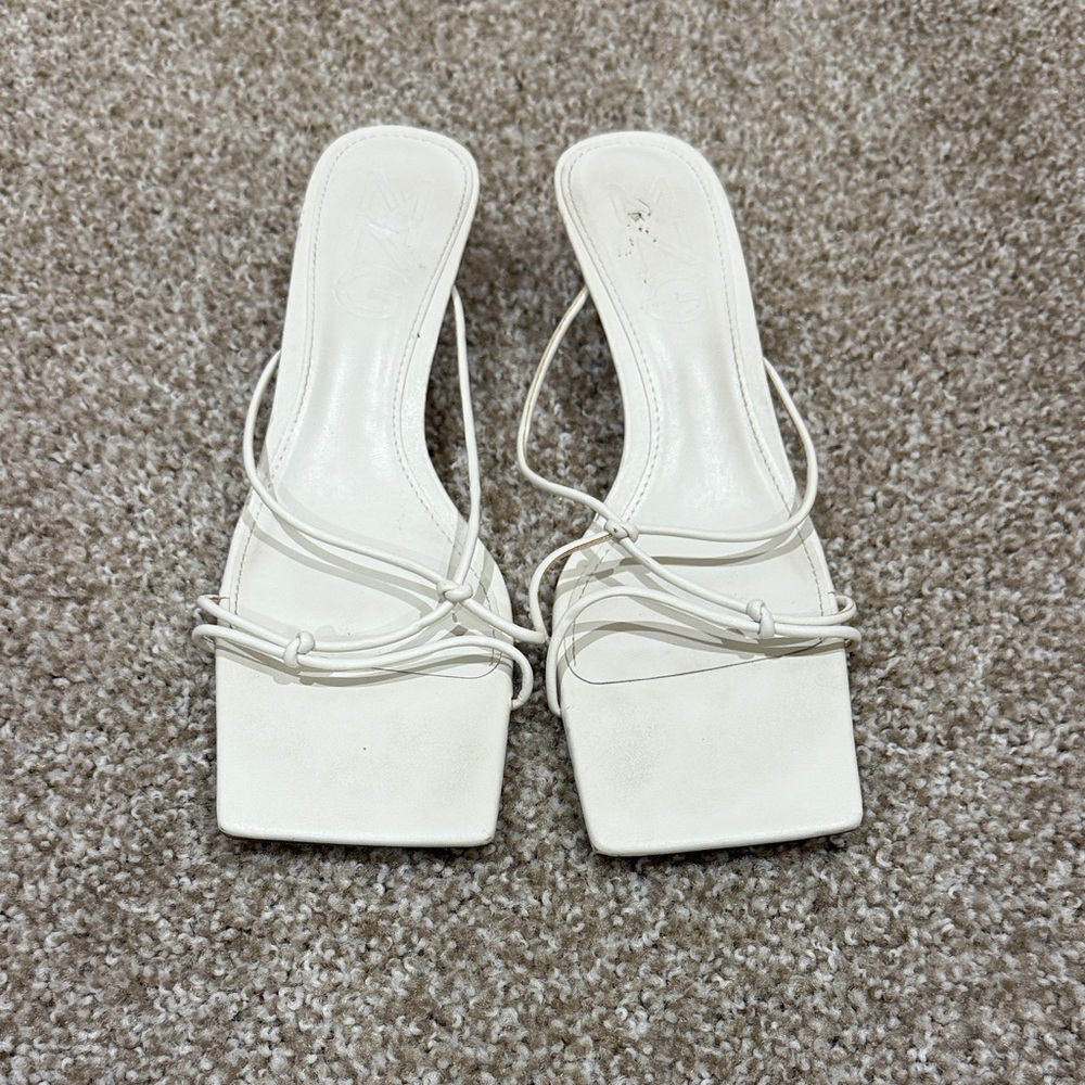 Mango white kitten heels